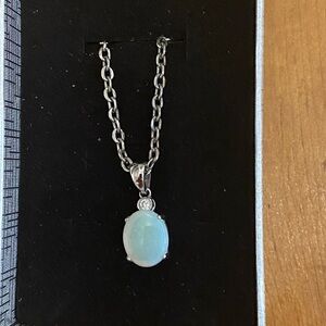 Genuine Opal and Sterling Silver Necklace